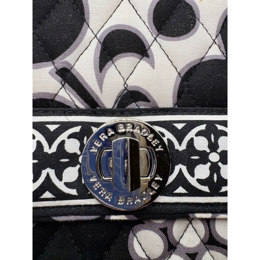 Vera Bradley Julia Satchel in Night & Day w/ Crossbody Strap Black and White NEW - Picture 7 of 11